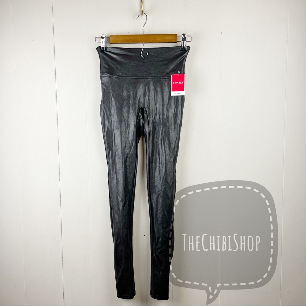 NWT SPANX Faux Leather Black Leggings Pants sz Small